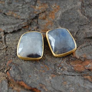 indigo precious sapphire stud earrings by embers semi precious and gemstone designs