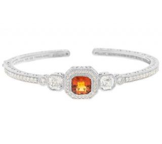 Judith Ripka Sterling 3.40ct Madeira Citrine and 1.75ct Diamonique Cuff —