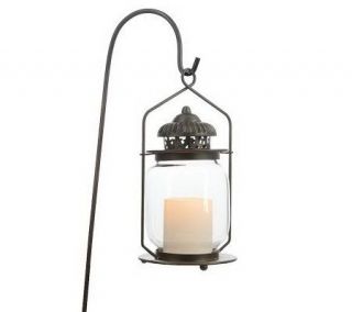 HomeReflections Indoor/Outdoor FlamelessCandle Lantern w/Timer & ShepherdsHook —