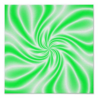 Psychedelic Green Swirl Print