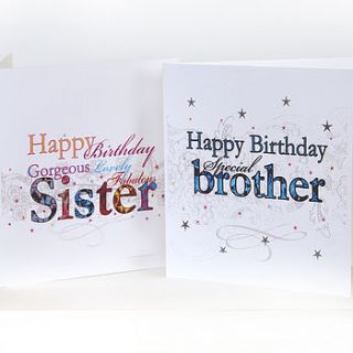 'happy birthday' brother or sister card by 2by2 creative