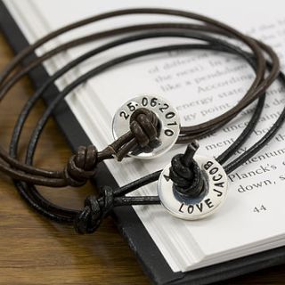 men's personalised button friendship bracelet by emma hadley