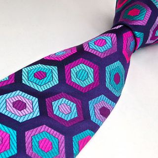 geometric hexagon silk tie by vava neckwear