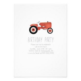 Tractor Birthday Party Invitation