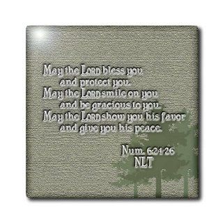 3dRose ct_20537_4 Aaron's Blessing Numbers 624 26 Bible Verse Ceramic Tile, 12 Inch   Decorative Tiles