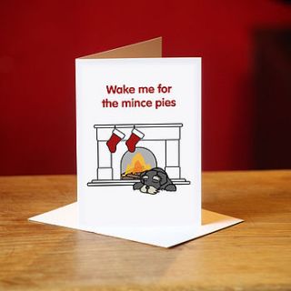 schnauzer mince pies christmas card by weloveleon