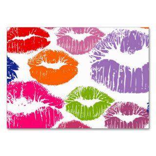 Colorful Lipstick Kisses Lip Color Business Card Template