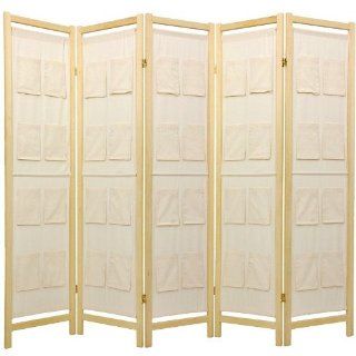 Pockets on Decorative Room Divider Number of Panels 5 Pannels   Panel Screens