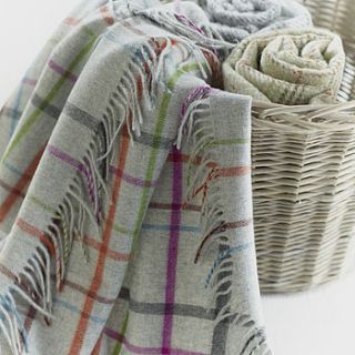 rainbow multi check throw by the wool room