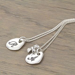 personalised silver initial necklace by scarlett jewellery