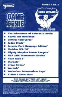 Game Genie Codebook Update for Sega Genesis   Volume 3 Number 2 (Supplement code update booklet with additonal codes not in original manual) (Game Genie Code Update) [Paperback] [1994] Galoob 