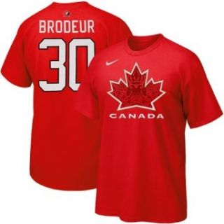 Nike Team Canada 2010 IIHF Olympics Martin Brodeur Name and Number T shirt Sports & Outdoors