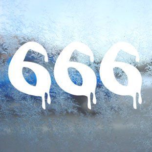 Bloody 666 Satanic Number Of The Beast White Decal White Sticker   Themed Classroom Displays And Decoration