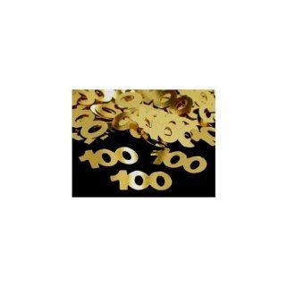 Gold Metallic Number 100 Confetti Health & Personal Care