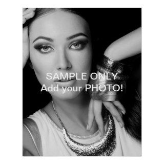 Create Your Own Photo Poster Girl Black & White