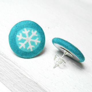 snowflake fabric earrings by kaela mills