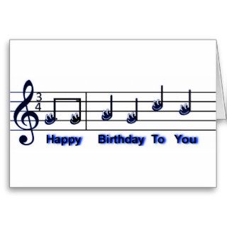 Happy Birthday Music Notes Greeting Card
