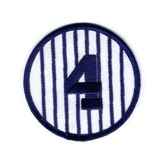 New York Yankees Lou Gehrig Retired Number 4 Patch   3" Round Sports & Outdoors