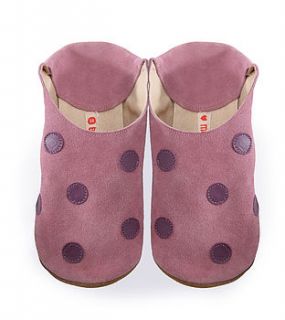 polka dot rose shoes , slippers by starchild shoes