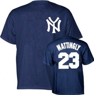 New York Yankees Don Mattingly Name and Number Navy T Shirt by Majestic  Baseball Apparel  Sports & Outdoors