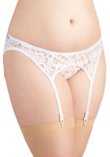 Evening Outing Garter Belt and Thong Set in White   Plus Size  Mod Retro Vintage Underwear