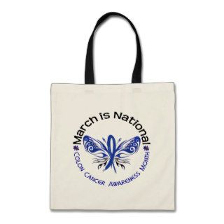 Colon Cancer Awareness Month Butterfly 3.3 Tote Bags