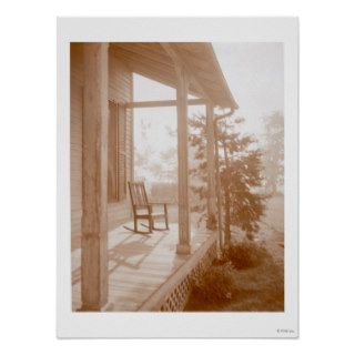 Farm porch with rocking chair posters