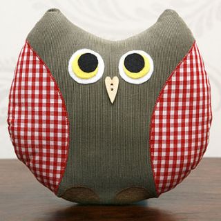 love heart handmade owl cushion by red berry apple