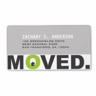 Moving Moved Text New Home House Business Address Shipping Labels