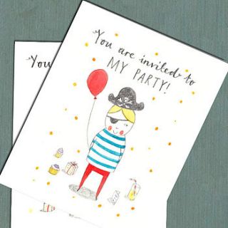 pirate party invitations by victoria whincup illustration