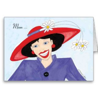 Mom Red Hat Birthday Greeting Cards