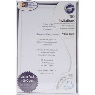 Wilton 100 pack Single Border Invitation Kit   White