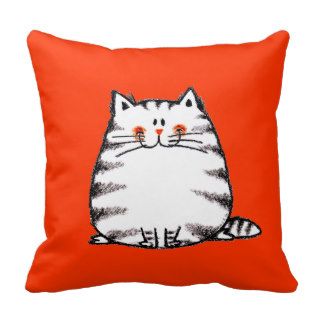 Cute fuzzy cat throw pillows