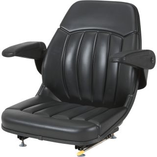 Michigan Seat All-Weather Seat with Armrests — Black, Model# V-930  Construction   Agriculture Seats