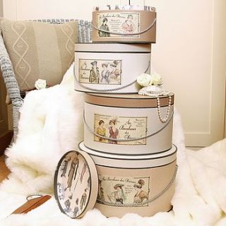 set of four vintage lady luxury boxes by dibor