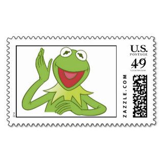 Muppets Kermit waving smiling Disney Postage Stamp