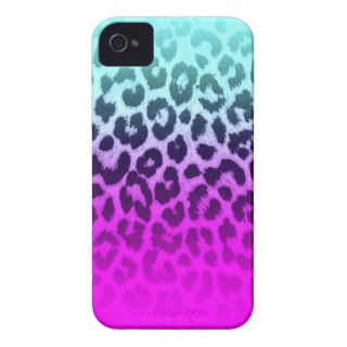 Gradient Blue Pink Cheetah Leopard Print iPhone 4/4S Case