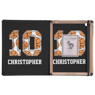 Personalized Basketball Number 10 iPad Folio Case