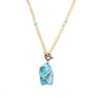 Studio Barse Turquoise Nugget Bronze Convertible Toggle Necklace