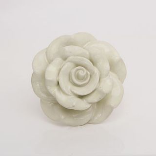 large white ceramic bloomer flower door knob by trinca ferro