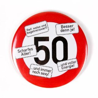 private signs Riesen Verkehrsschild Button zum 50. Geburtstag Küche & Haushalt