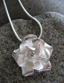 three layer flower pendant by rachel baglin handmade silver