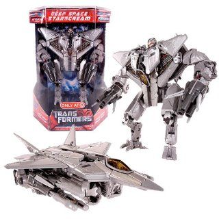 Hasbro Year 2007 Series 1 Transformers Movie Exclusive Limited Edition Voyager Class 7 Inch Tall Action Figure   Decepticon Deep Space STARSCREAM with Metallic Finish Plus Missile Launchers and 6 Missiles (Vehicle Mode F 22 Raptor Fighter Jet) Toys &