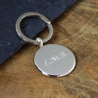 solid silver pebble keyring by hersey silversmiths