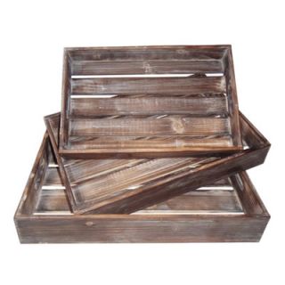 Creative Co Op Painted Wood Tray with Handle