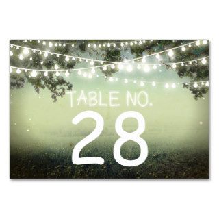 String lighs Wedding Table Number Card Place Card Table Card