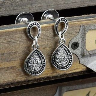 vintage crystal drop earrings by lisa angel