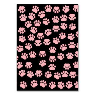 Dog Paws Traces Paw prints Pink Black Business Card Template