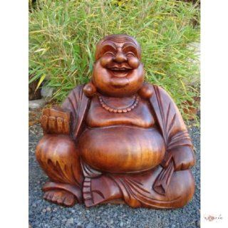 gigantischer massiver Happy Buddha aus Holz 40 cm Skulptur Figur Dekoration Feng shui Figuren Küche & Haushalt