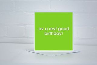 av a reyt good birthday card by jollysmith